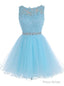 Lace Blue Fitted Short Cute Sweet 16 For Teens Homecoming Dresses