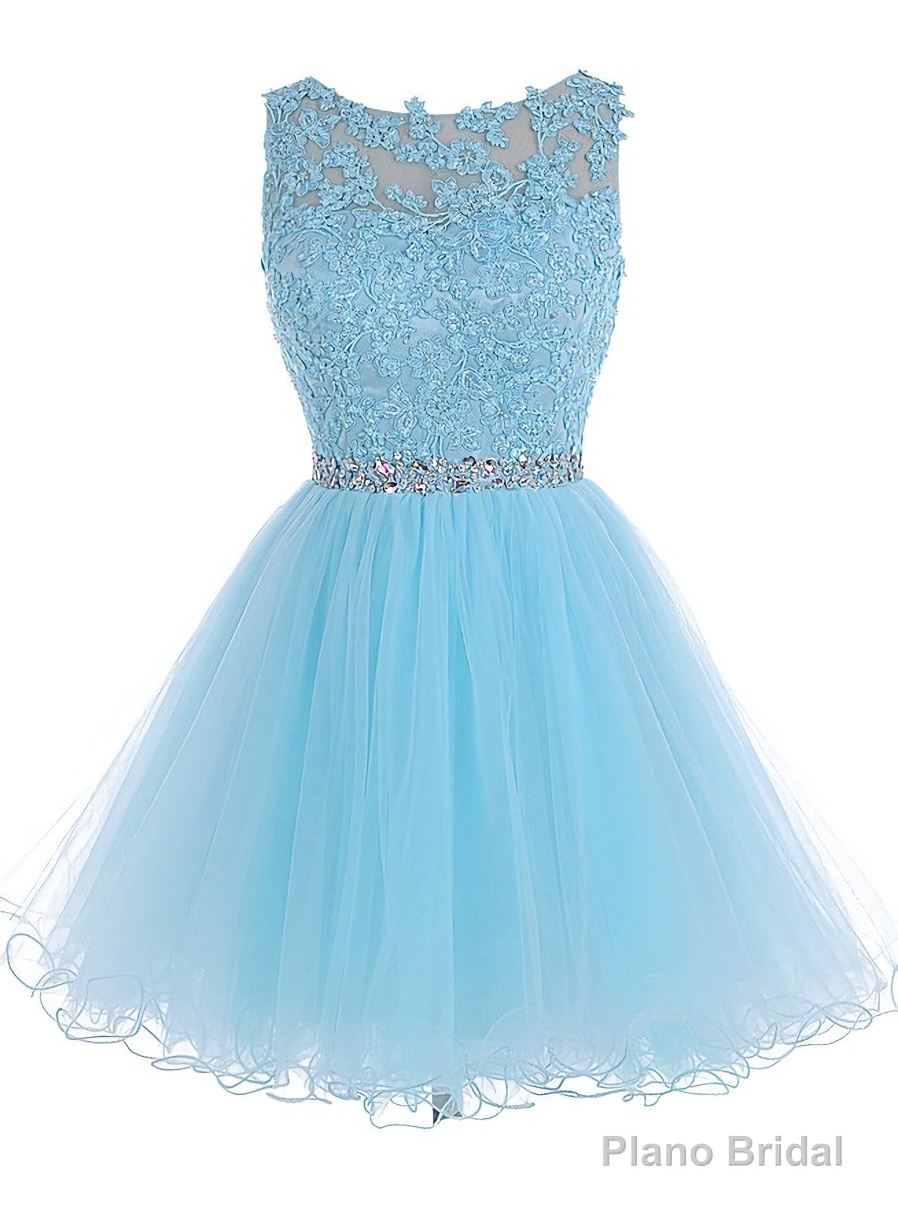 Lace Blue Fitted Short Cute Sweet 16 For Teens Homecoming Dresses Main image
