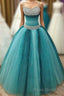 Spaghetti Straps Long Beading Sequin Shiny Modest For Teens Formal Prom Dresses