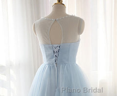 Tulle Short Charming Short Light Blue Cute Formal Prom Dresses
