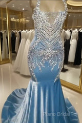 Formal Prom Dresses Light Sky Blue Appliques Formal Party Gowns