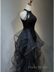 Formal Prom Dresses Sparkle & Shine Dresses Wedding Party Sleeveless Sequined with Crystals Sequin Ruffles