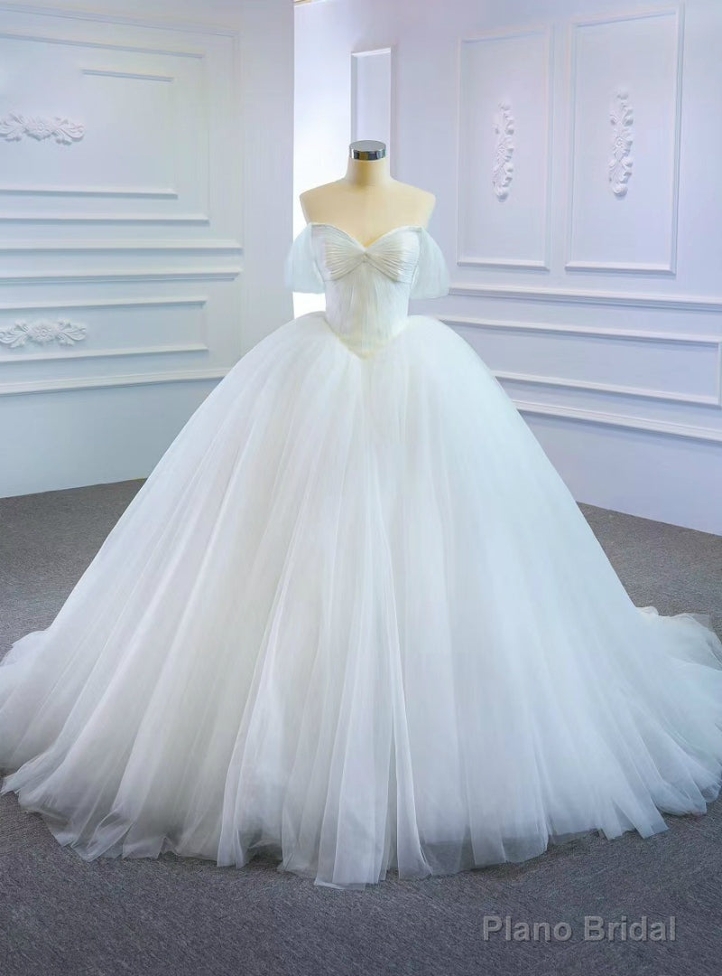 Purchase Your Favorite Fashion White Ball Gown Tulle Sweetheart Pleats Wedding Dress Main image