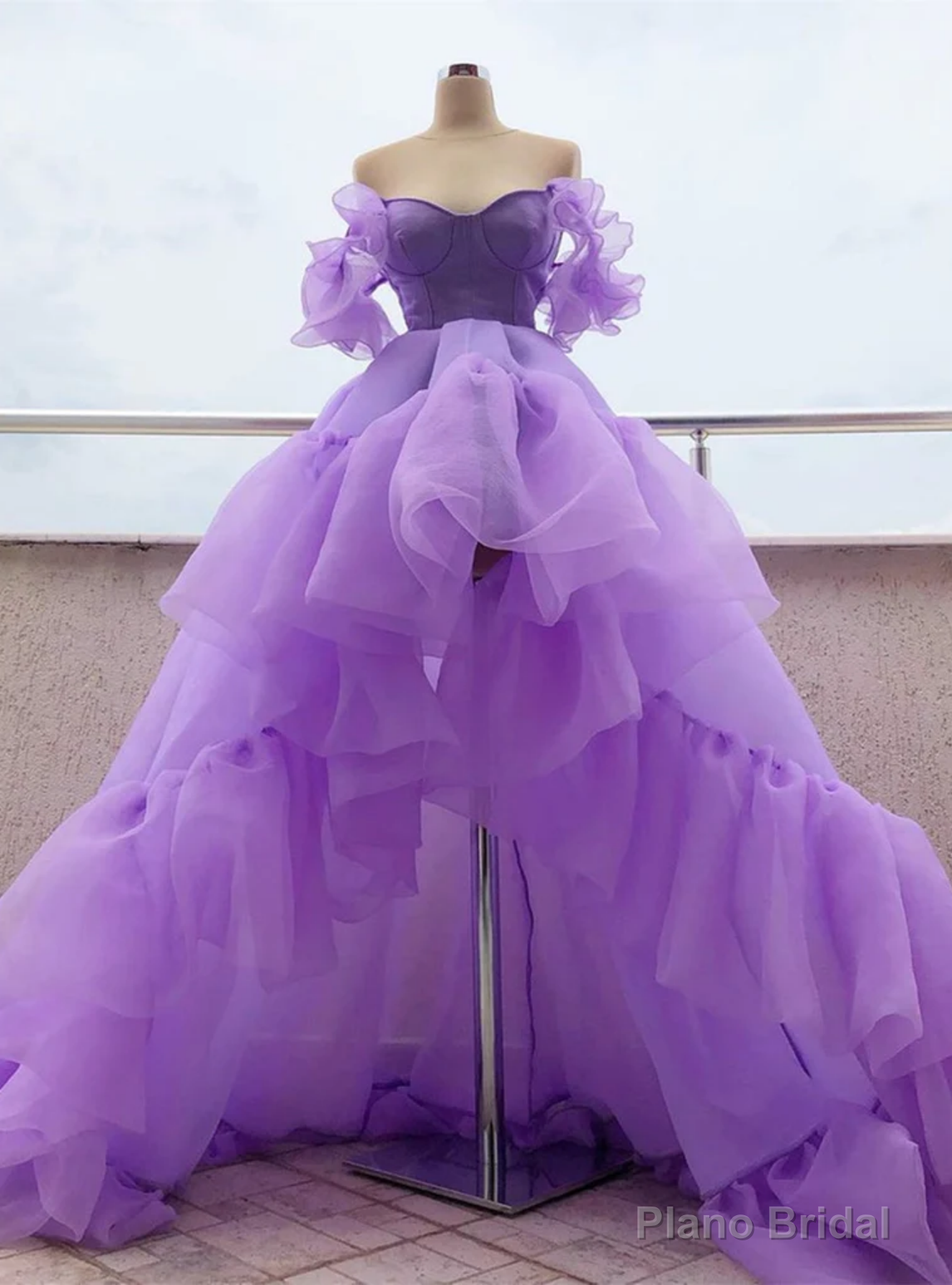 Purple  Organza Prom Dress Main image