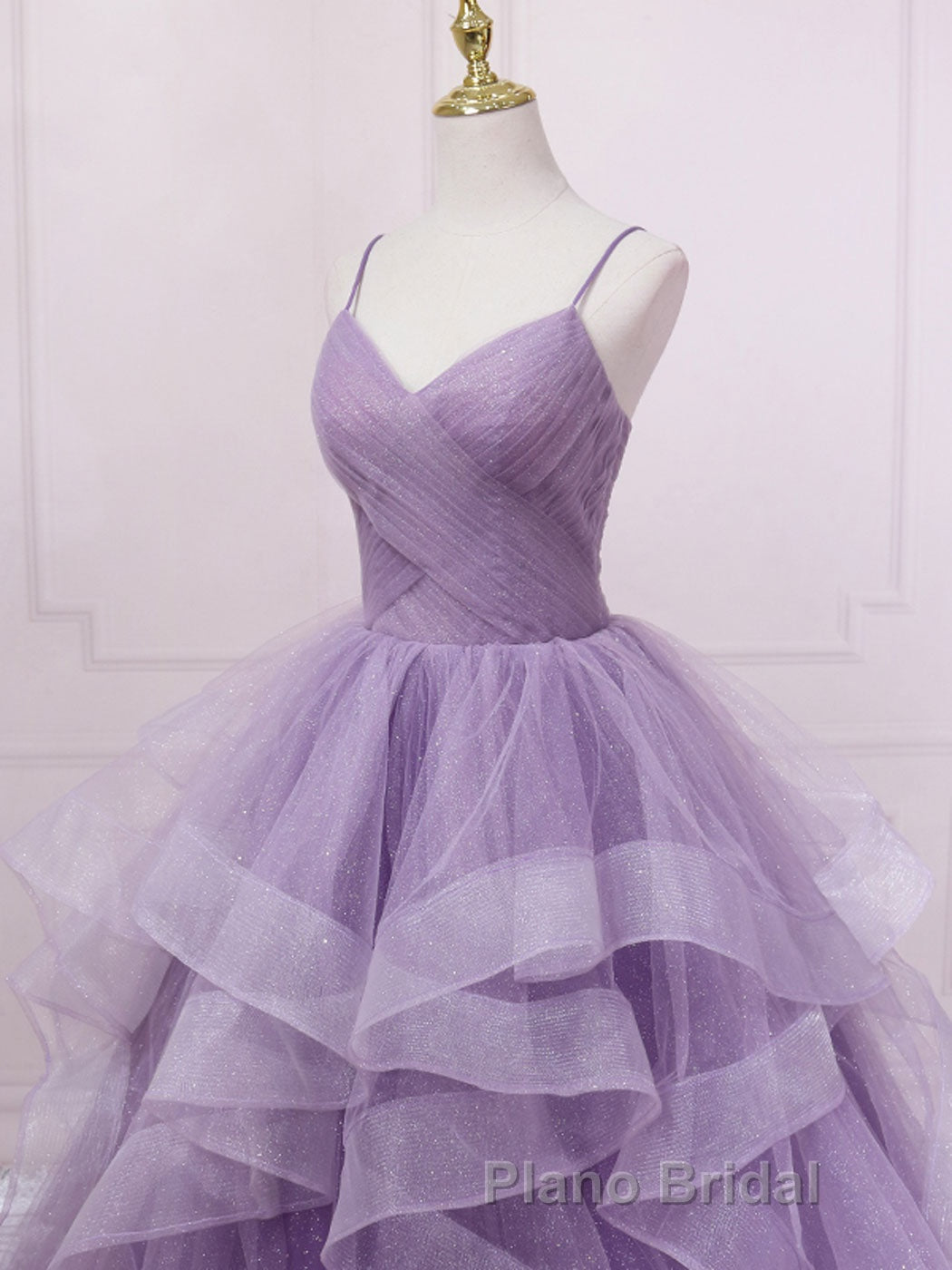Purple sweetheart neck tulle long Formal Prom dress purple tulle forma gown Secondary image