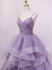 Purple sweetheart neck tulle long Formal Prom dress purple tulle forma gown