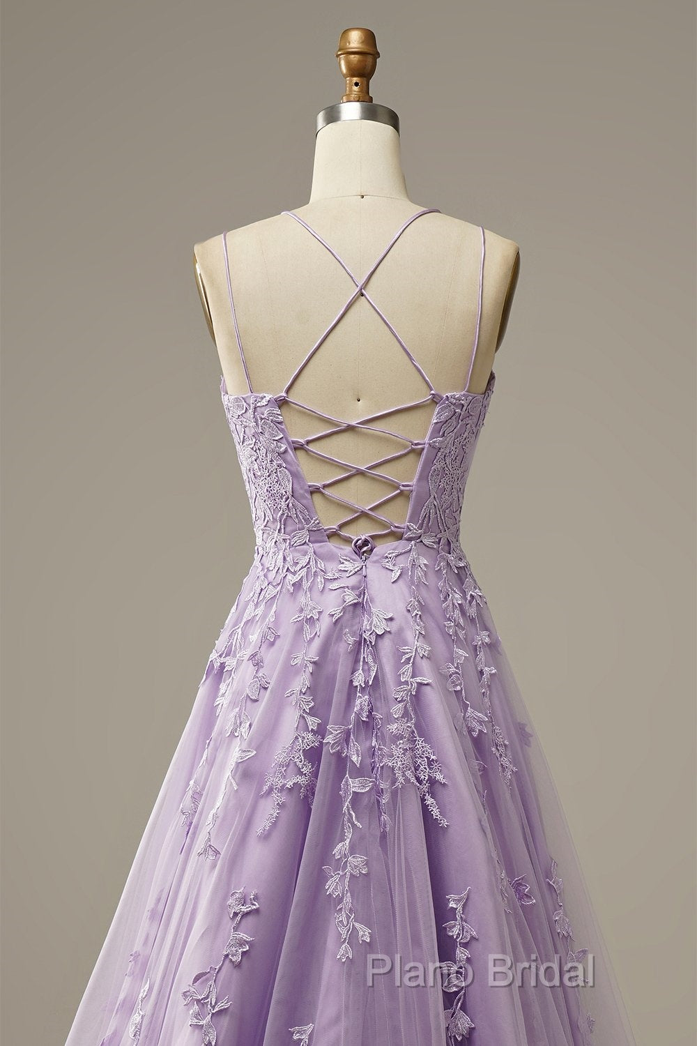 Purple Tulle Lace Long Formal Prom Dresses Formal Dresses