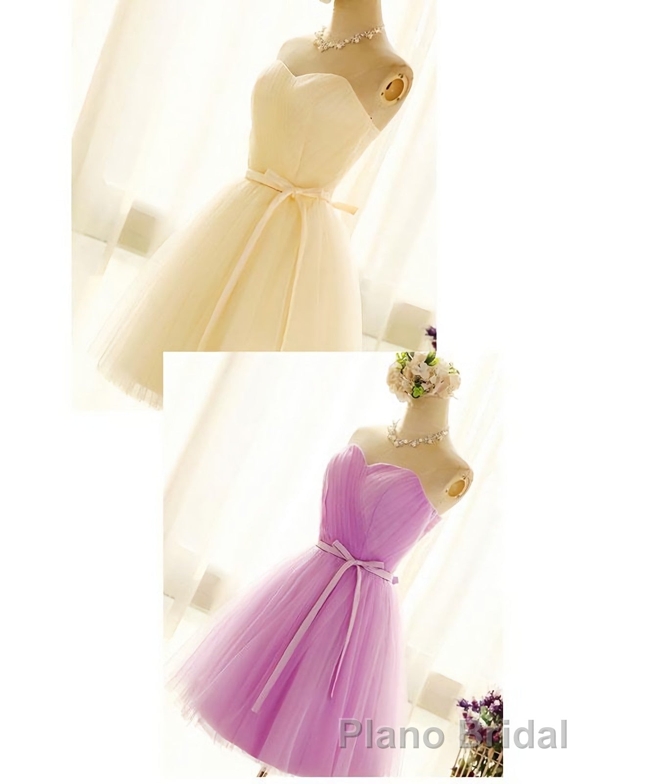 Cute Sweetheart Neck Tulle Short Formal Prom Dresses, Bridesmaid Dresses
