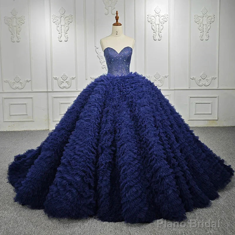 Quinceanera Dress Classic Dark Navy Strapless Quinceanera Dresses Sleeveless Sweetheart Beading Ball Gown Secondary image
