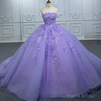 Quinceanera Dress Elegant Party Princess Dress Pearls Strapless Evening Gown Appliques Ball Gown