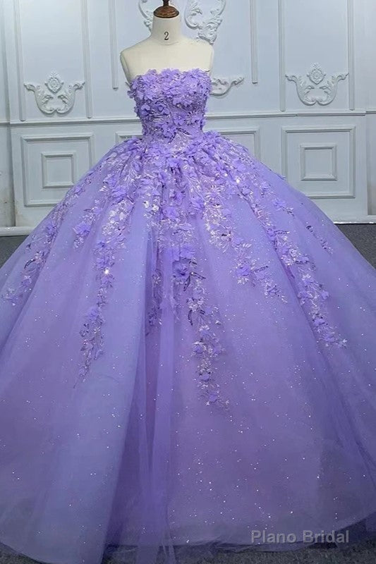 Quinceanera Dress Elegant Party Princess Dress Pearls Strapless Evening Gown Appliques Ball Gown Main image
