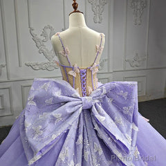 Quinceanera Dress Exquisite Spaghetti Straps Quinceanera Dresses Sleeveless Ball Gown with Butterfly Appliques and Bowknot