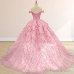 Quinceanera Dress Luxury Ball Gown Appliques Off the Shoulder Sweet Dresses Beading