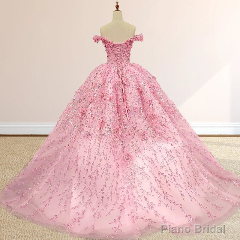 Quinceanera Dress Luxury Ball Gown Appliques Off the Shoulder Sweet Dresses Beading