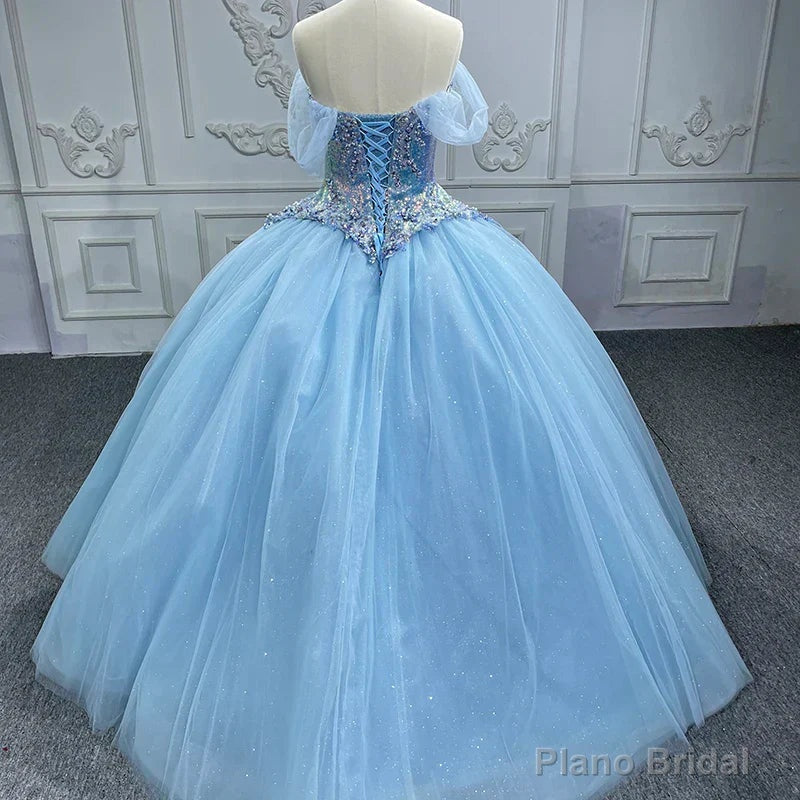 Quinceanera Dress Princess Cap sleeve Ball Gown Sequins Square Collar Evening Party Dresses Secondary image