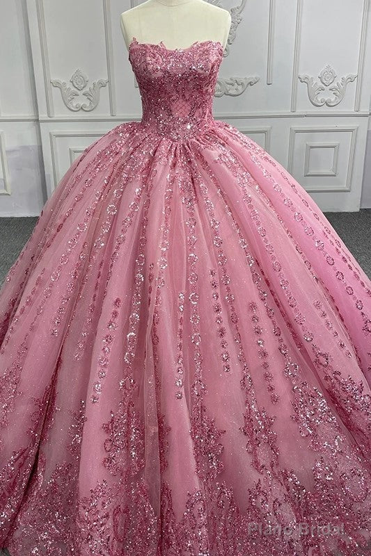 Quinceanera Dress Romantic Court Train Ball Gown Strapless Pleated Main image