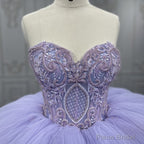 Quinceanera Dress  Strapless Ball Gown Crystal  Lavender