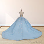 Quinceanera Dresses Spaghetti Straps Beading with 3D Butterfly Appliques