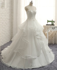 Real Photo Ivory A-Line Wedding Dresses