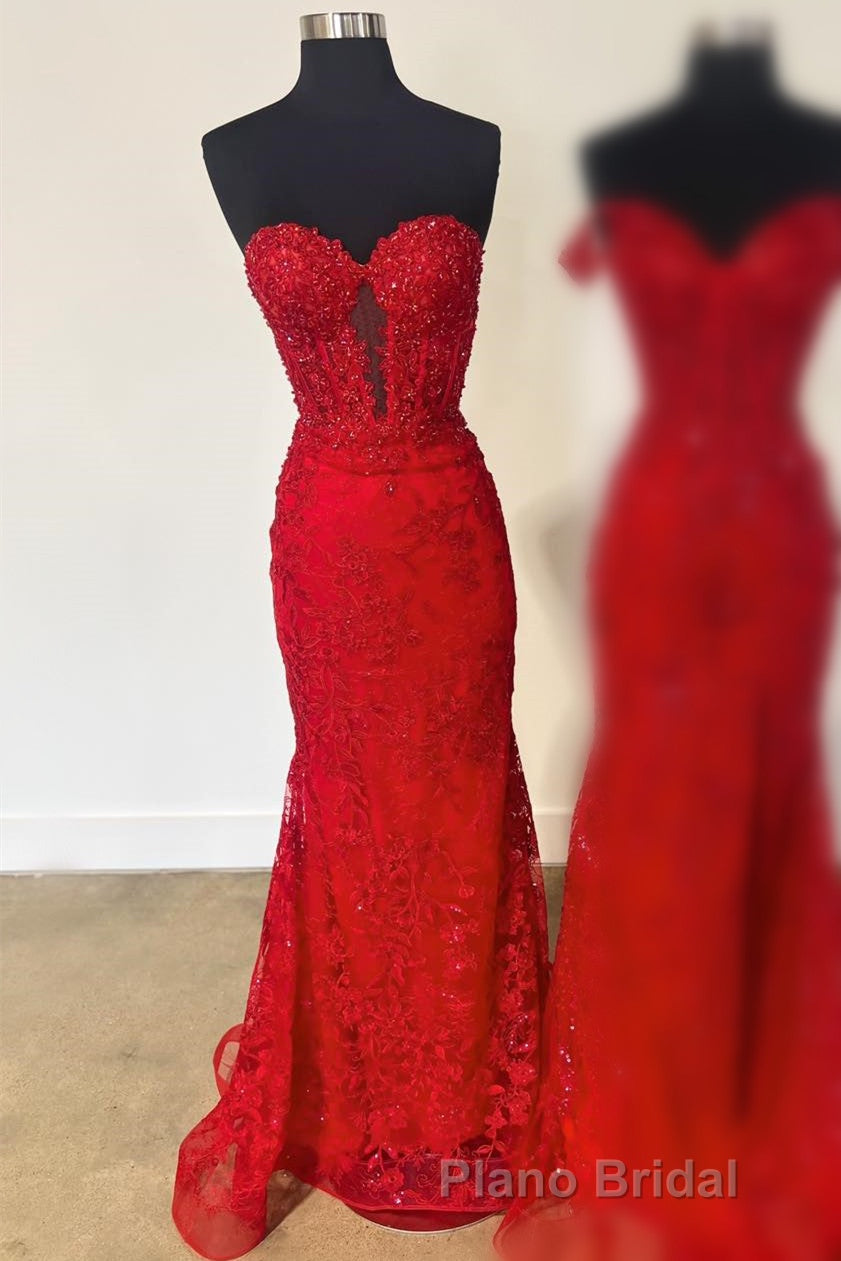 Sweetheart Periwinkle Keyhole Mermaid Formal Prom Dresses with Appliques