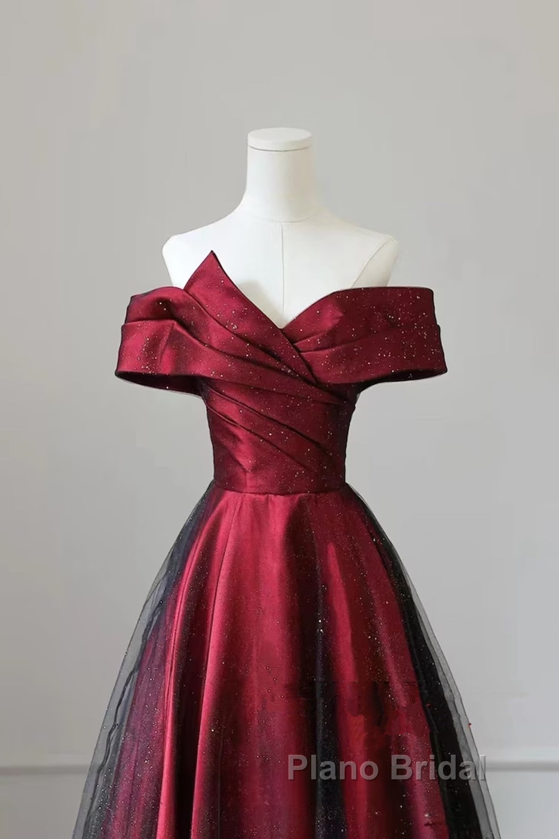Red And Black Satin Party Dresses Formal Prom Dresses, A-Line Satin Evening Dresses Secondary image