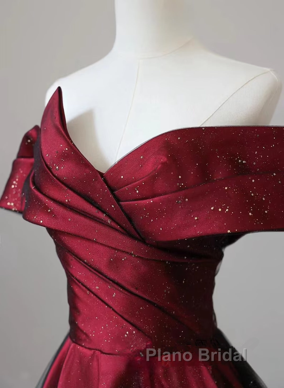 Red And Black Satin Party Dresses Formal Prom Dresses, A-Line Satin Evening Dresses