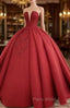 Red ball gown long Formal Prom Dresses, evening Dresses,party Dresses, formal Dresses