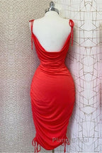 Red Cowl Neck Midi Bodycon Dresses