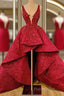 Red Lace Formal Prom Dresses Elegant Cocktail Dresses Party Sexy Celebrity Dresses