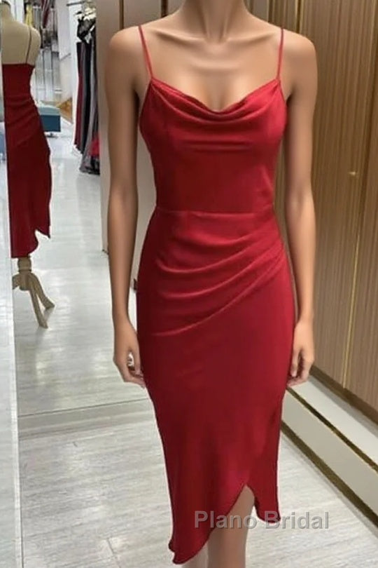 Red Satin Slip Bridesmaid Dresses