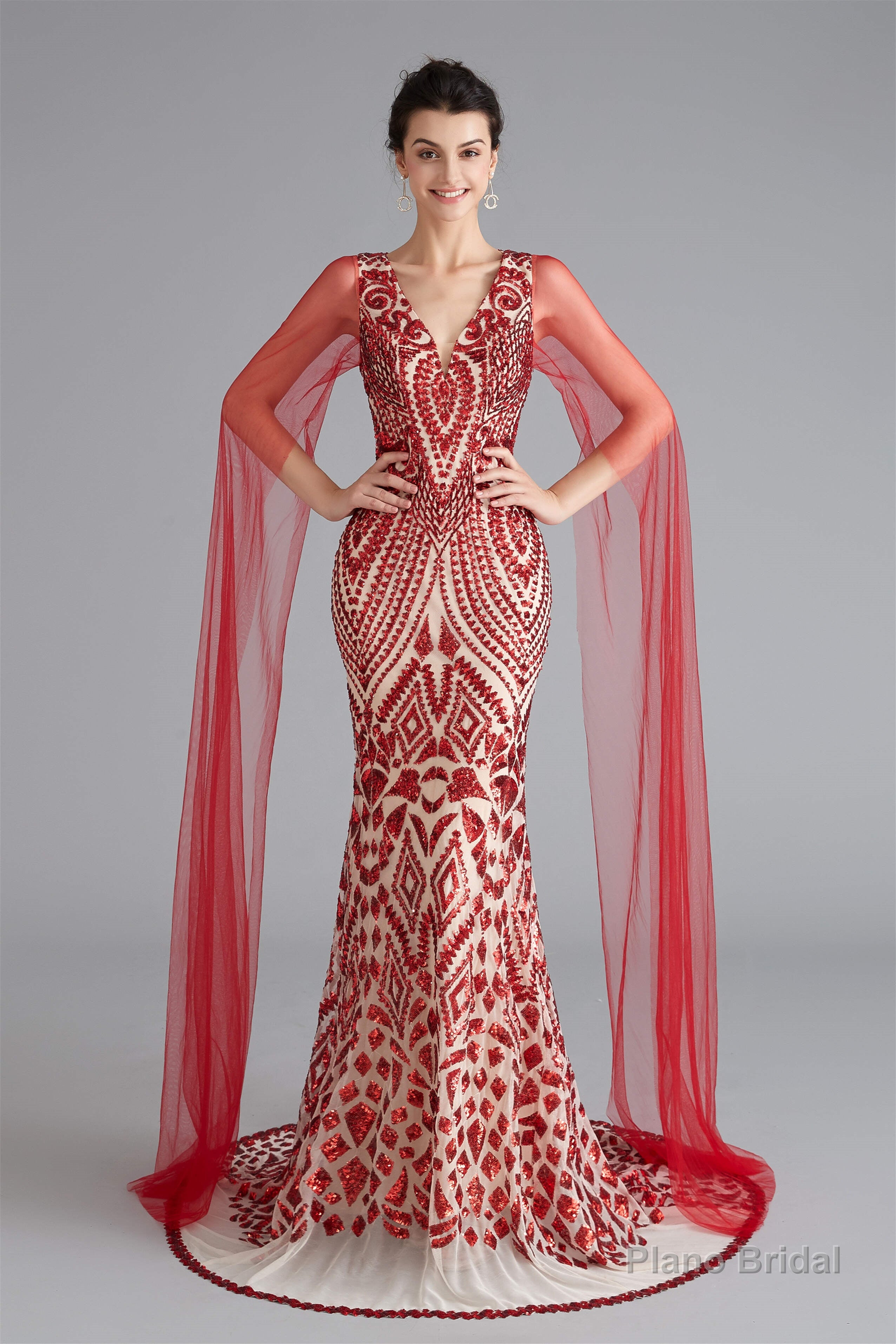 Homecoming Dress Simple, Sequin Beauty Pageant Prom Dresses in Sleek Mermaid Style