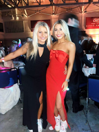 Red Strapless Bow-Knot Slit Formal Prom Dresses