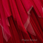 Red V Neck Long Formal Prom Dresses with Corset Back, Red Floor Length Formal Prom Gown, Evening Dresses