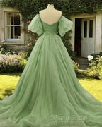 Removable Sleeve Ball Gown Sage Dresses