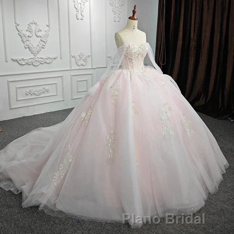 Renata | Blush Ball Gown Lace Strapless Sleeveless Quinceanera Dresses
