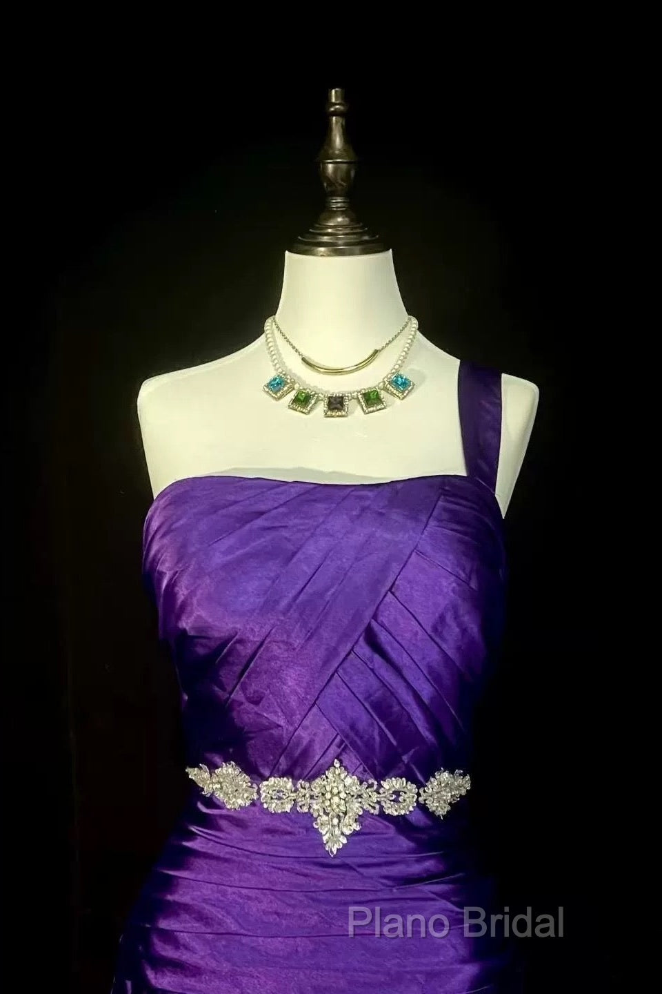 Retro Mermaid One Shoulder Satin Grape Long Formal Dresses Formal Prom Dresses