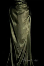 Retro Mermaid Spaghetti Straps Satin Green Long Evening Dresses Formal Prom Dresses