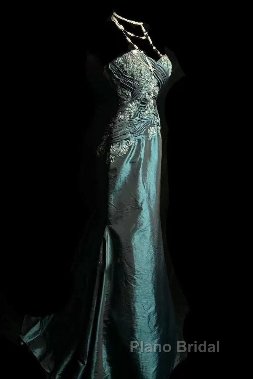 Retro Mermaid Sweetheart Taffeta Long Evening Dresses Formal Prom Dresses Secondary image