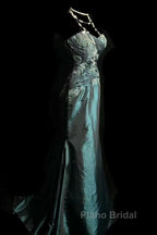 Retro Mermaid Sweetheart Taffeta Long Evening Dresses Formal Prom Dresses