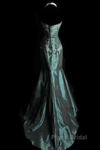 Retro Mermaid Sweetheart Taffeta Long Evening Dresses Formal Prom Dresses