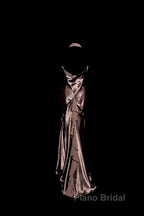 Retro Mermaid V Neckline Chiffon Brown Evening Dresses Formal Prom Dresses