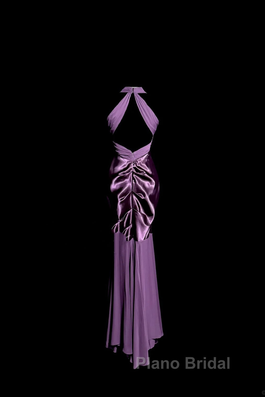 Retro Mermaid V Neckline Chiffon Grape Evening Dresses Formal Prom Dresses Secondary image