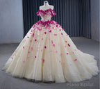 Romantic Heart  Off-the-Shoulder Tulle Quinceaera Dress