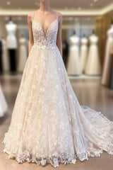 Romantic Long A-Line Sweetheart Appliques Lace Tulle Wedding Dress