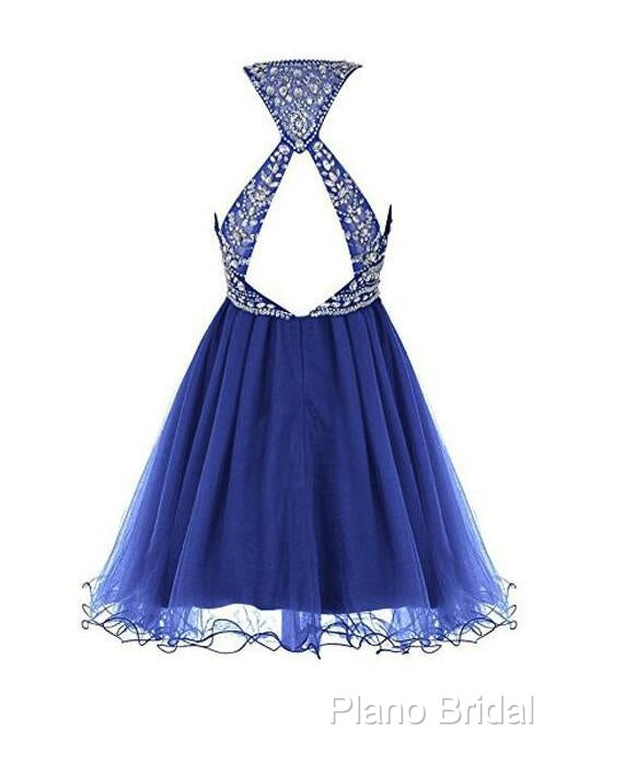 Royal Blue Homecoming Dresses , Tulle Beaded Party Dresses, Cute Party Dresses Secondary image