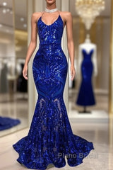 Royal Blue Formal Prom Dresses, Spaghetti Formal Prom Dresses, Lace Formal Prom Dresses, Sparky Formal Prom Dresses