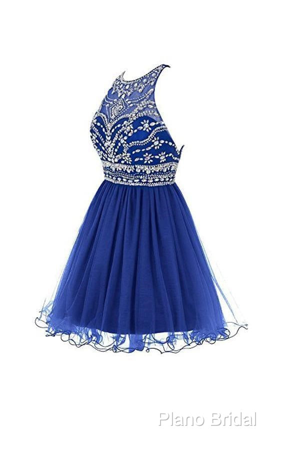 Royal Bule Tulle Homecoming Dresses Short Formal Prom Gowns