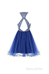 Royal Bule Tulle Homecoming Dresses Short Formal Prom Gowns