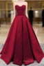 Ruched Satin Strapless Ball Gown Floor Length Dresses