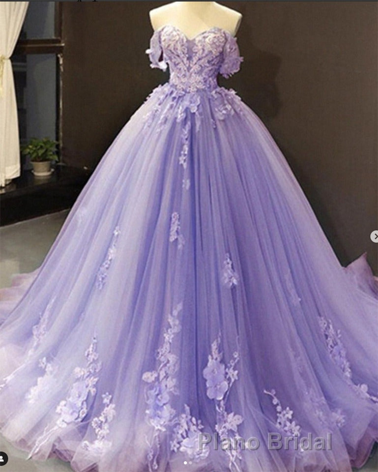 Princess Quinceanera Dresses Off The Shoulder Applique Sweet 16 Party Formal Prom Gowns